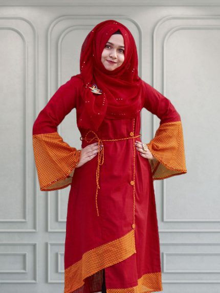 A-lined Red Kurti