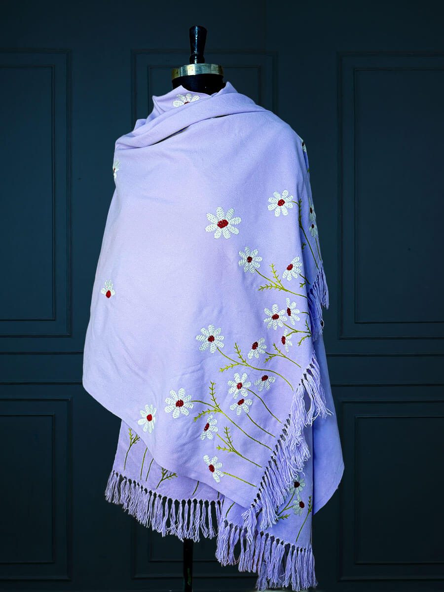 Lavender Handstitched Shawl (2) Lavender Handstitched Shawl