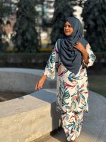 Crap Cotton Multi-color Printed Salwar- Kameez