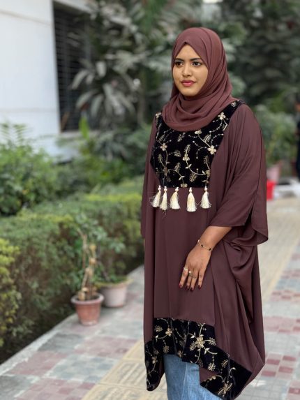 Elegant Dark Coffee Short Cape