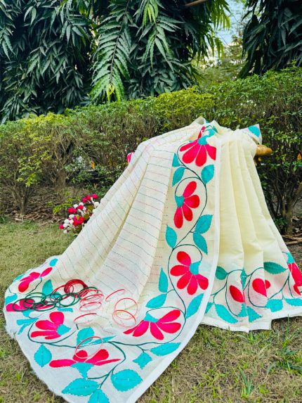 Off-white Hand Painted Saree