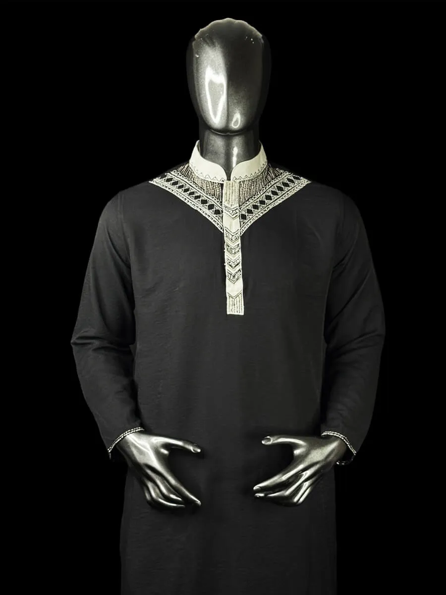 Black Hand Embroidered 11 Panjabi