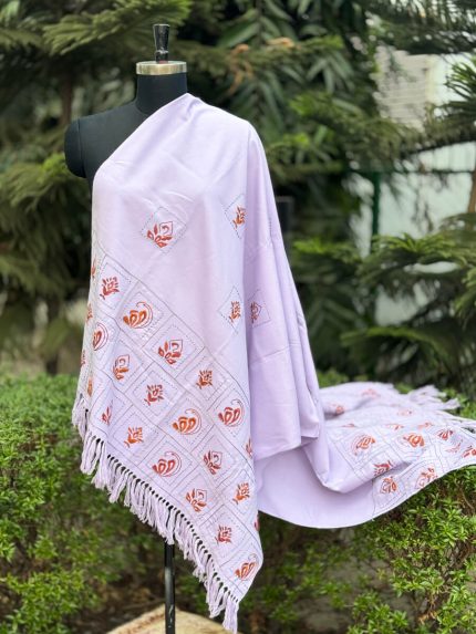 Lavendar Box Handstitched Shawl