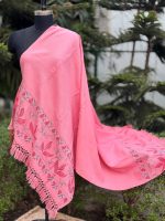 Sweet Pink Handstitched Shawl