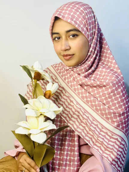 Dusty Pink & Base Color Scarf by shilpaholic