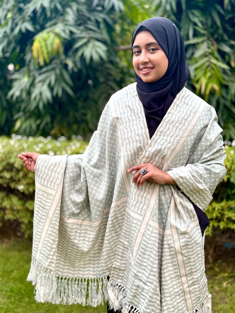 Keffiya Shawl Light Green 1