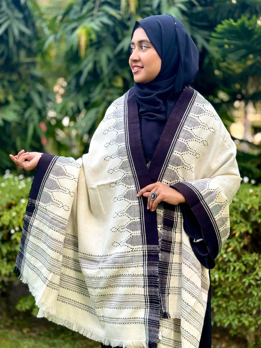Monipuri Shawl Black & White 2 Shawl