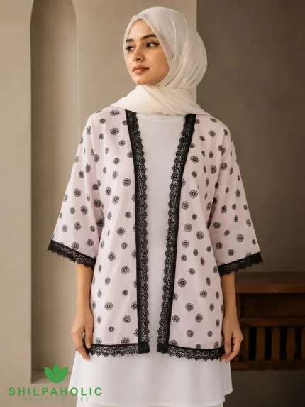 Light Pink Floral Print Shrug