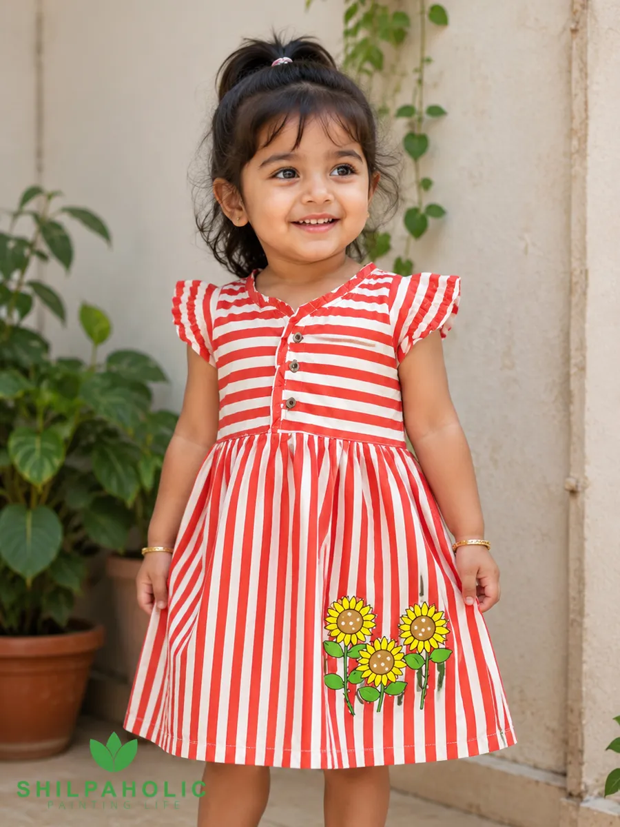 Red Sunflower Motif Dress Red Sunflower Motif Dress